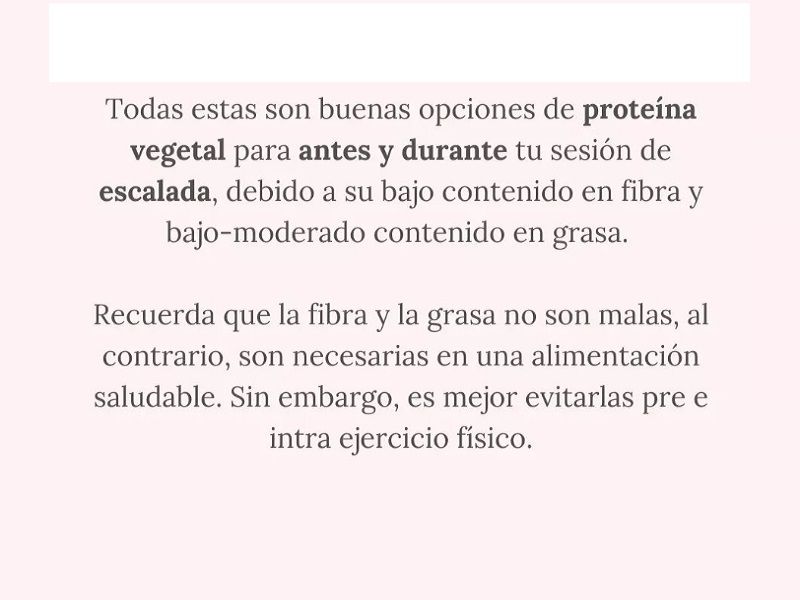 Descripcion de las proteinas ideales a llevar al sector de escalada