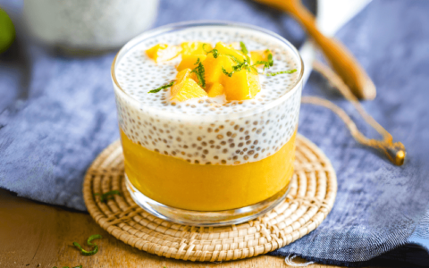 Pudding de chía mermelada y mango